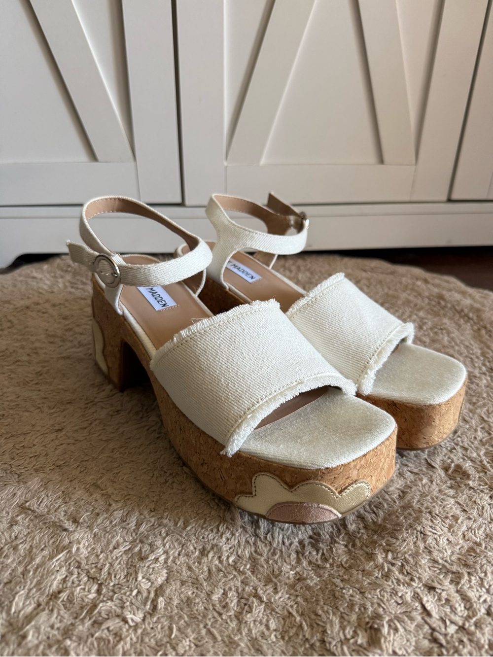 Steve Madden Daysee Frayed Denim Platform Sandals